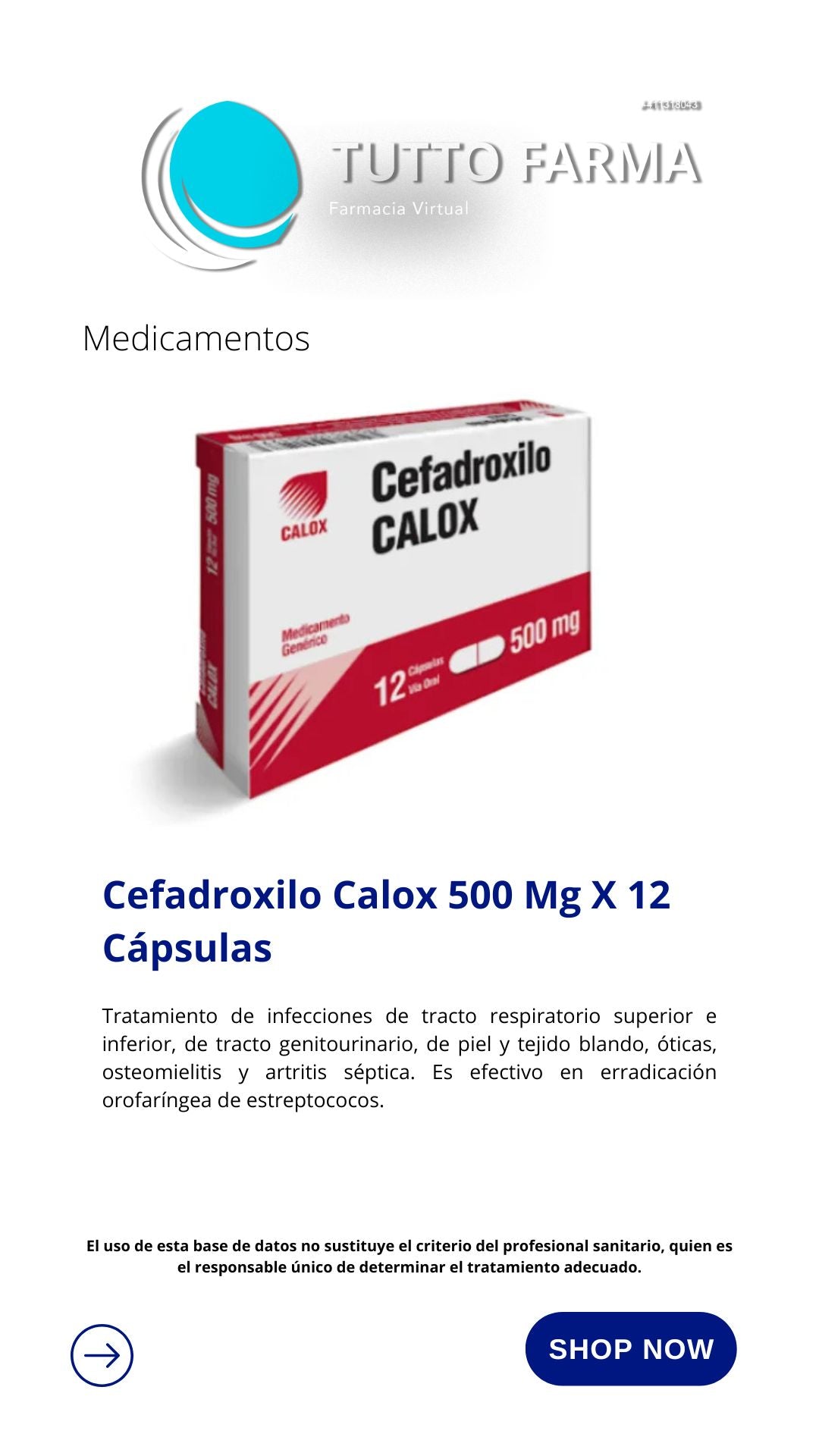 CEFADROXILO + MK 500MG X12 TAB (E)
