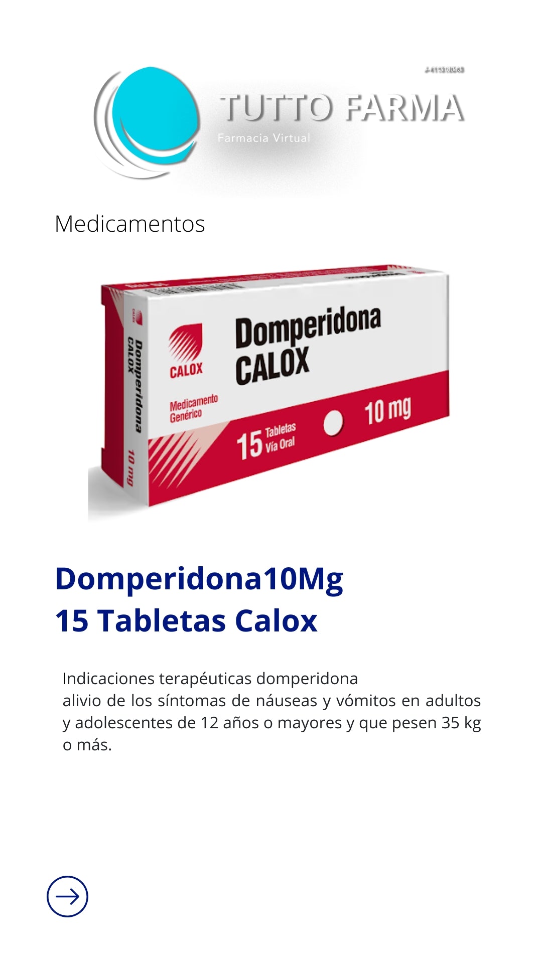 DOMPERIDONA CALO X10 MG X 15