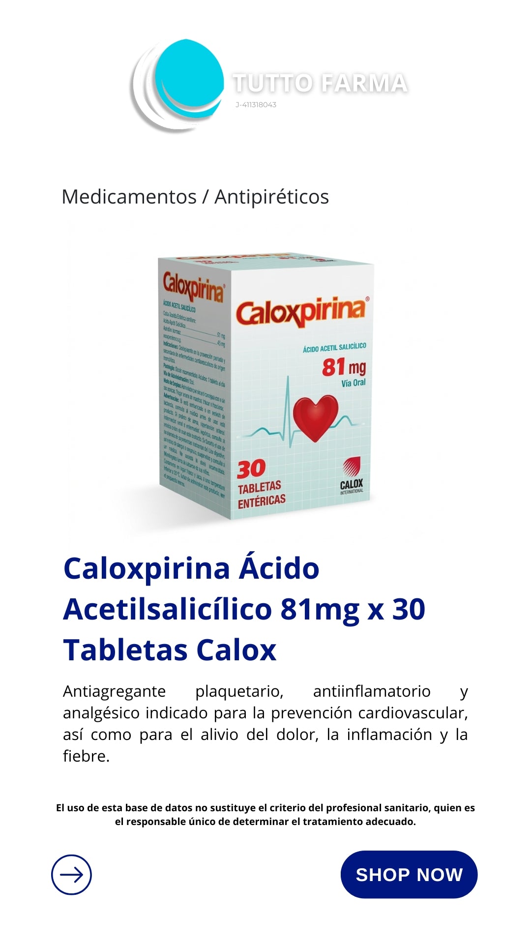 CALOXPIRINA 81MG X 30TAB (E)