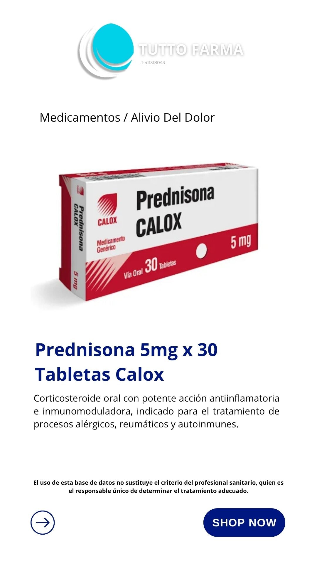 PREDNISONA 5MG X 30TAB CALOS(E)