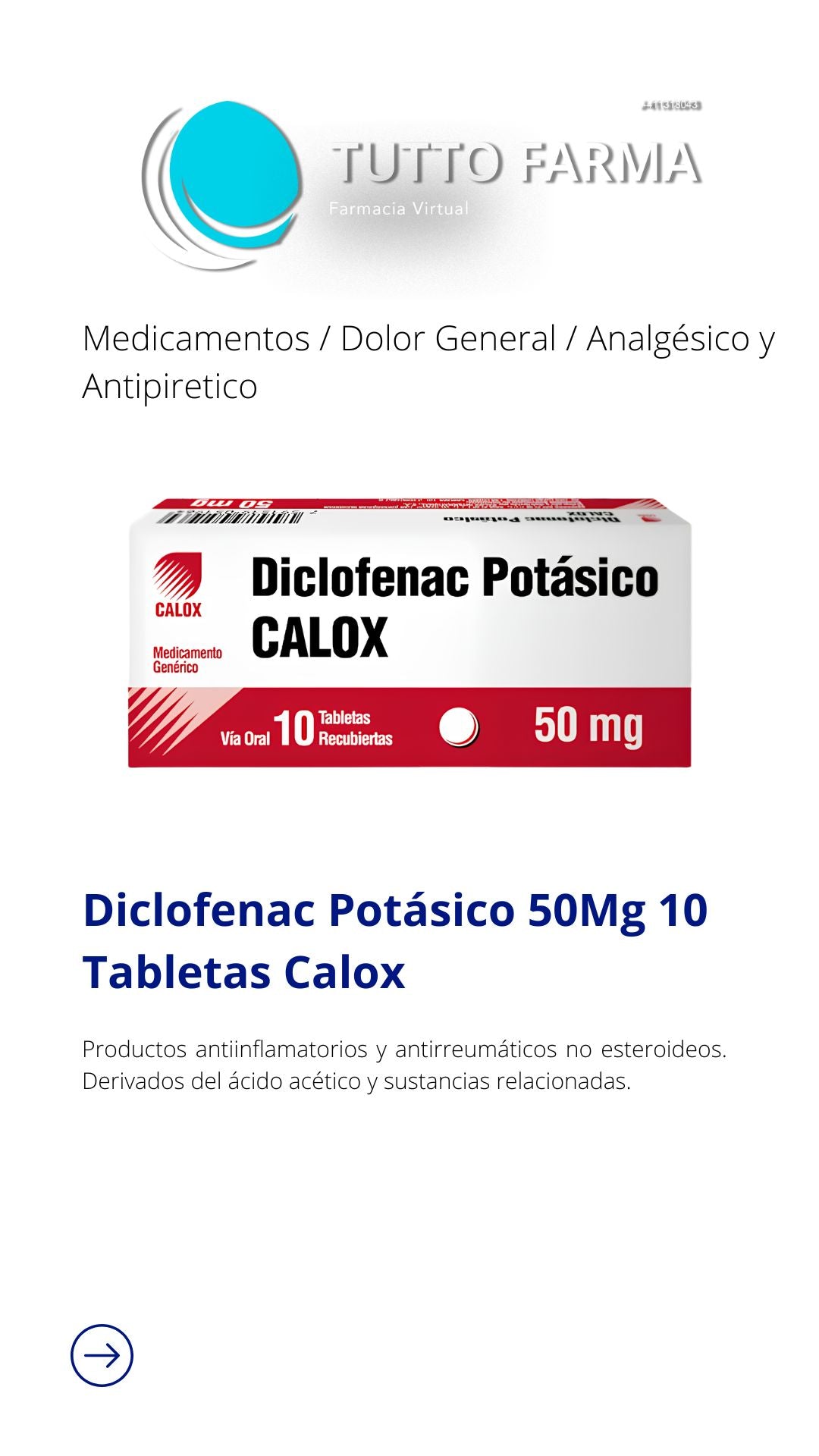 DICLOFENAC POTASICO 50MG X 10TAB CALOX