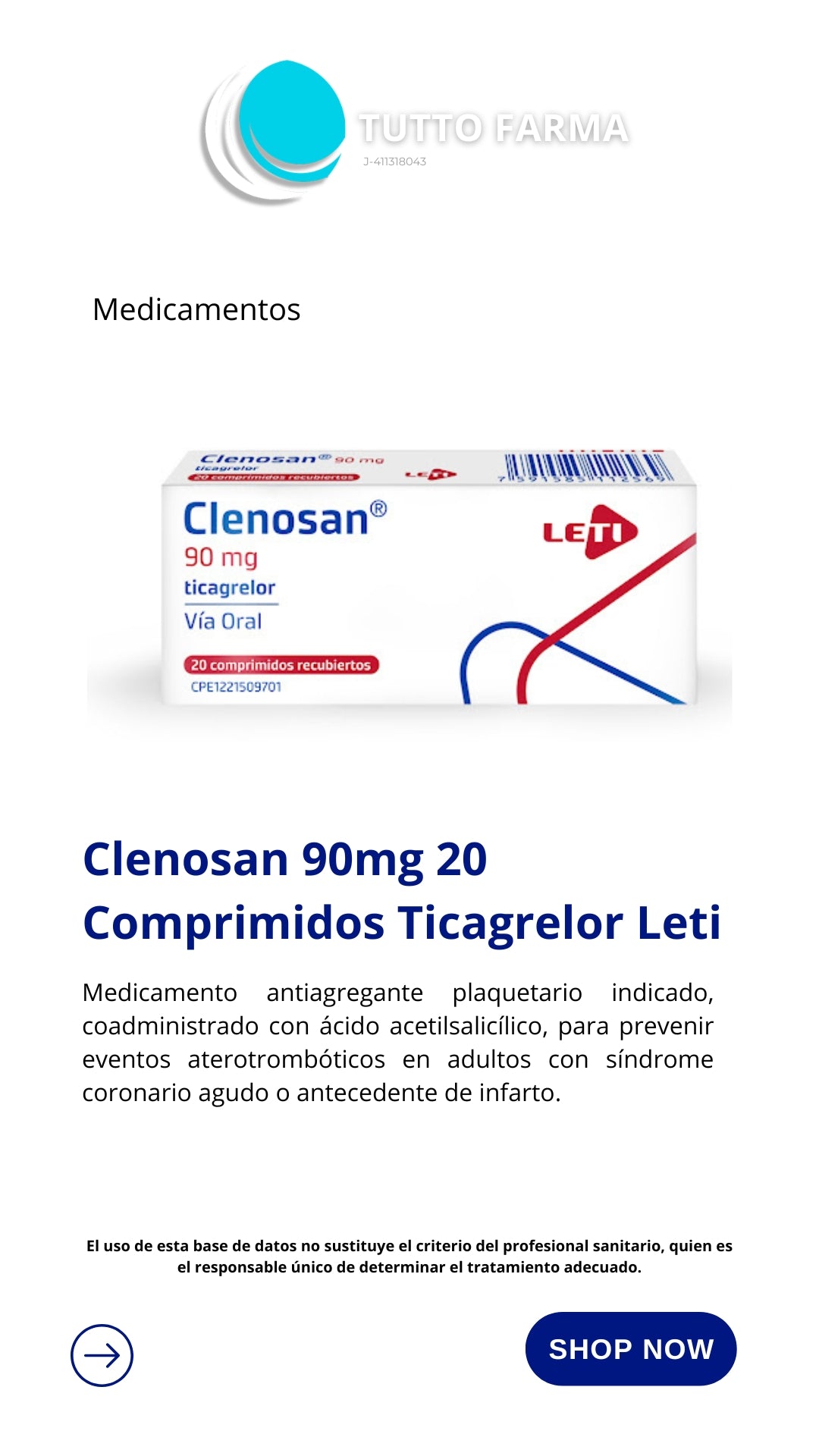 CLENOSAN COMP REC 90 MG X 20 LETI