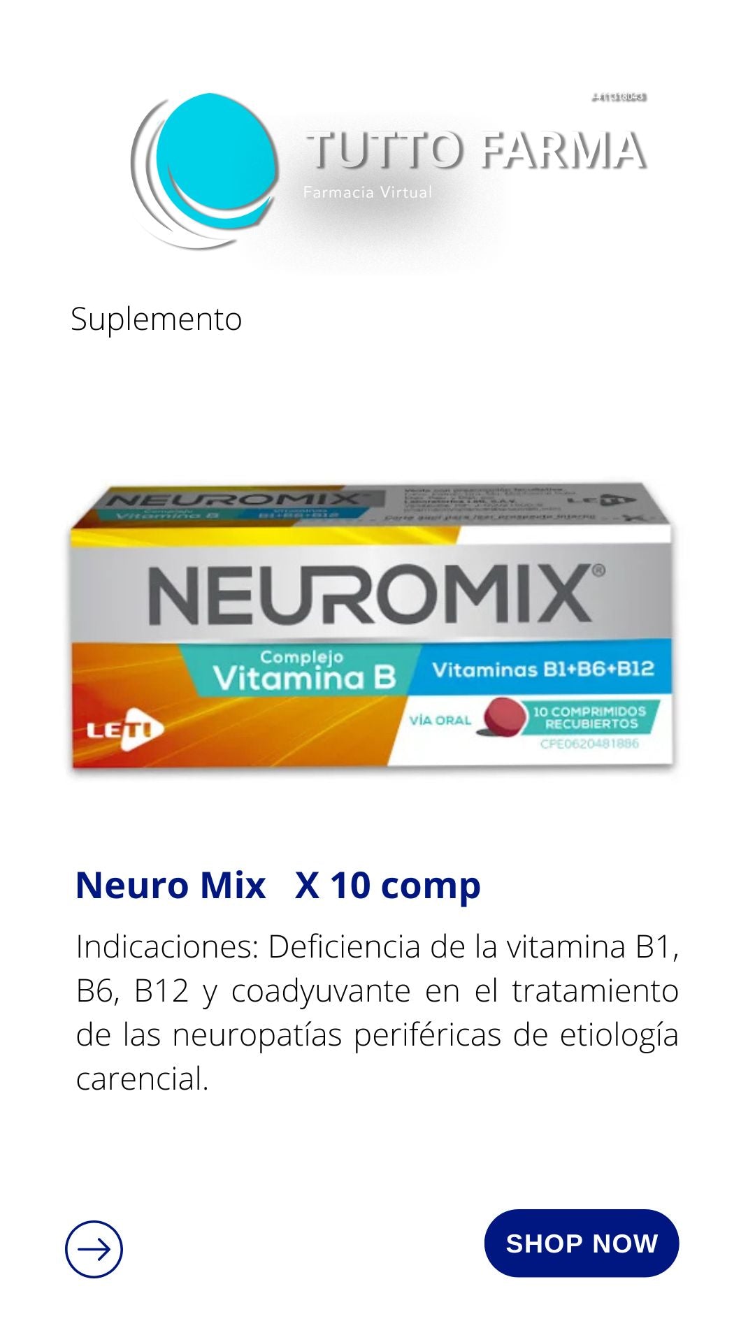 NEUROMIX 10COP VIT B