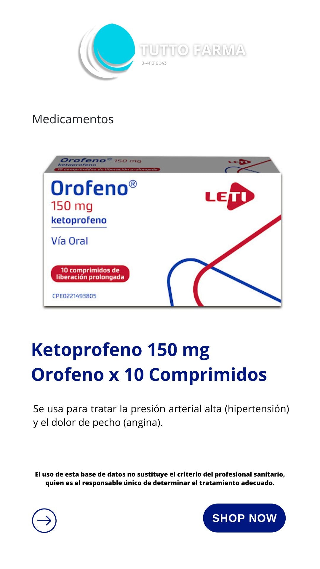 OROFENO KETOPROFENO 150MG X 10COMP