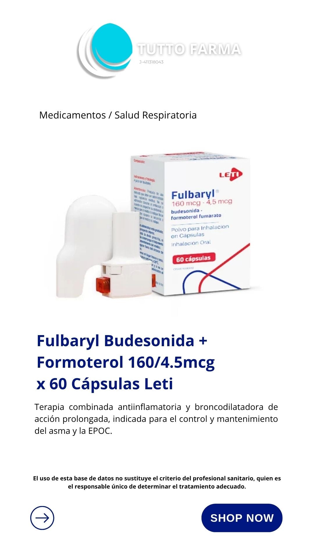 FULBARYL 160/4.5MCG X 60 CÁPSULAS (E)