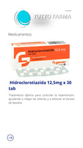 HIDROCLOROTIAZIDA 12.5 MG X 30 COM (E)