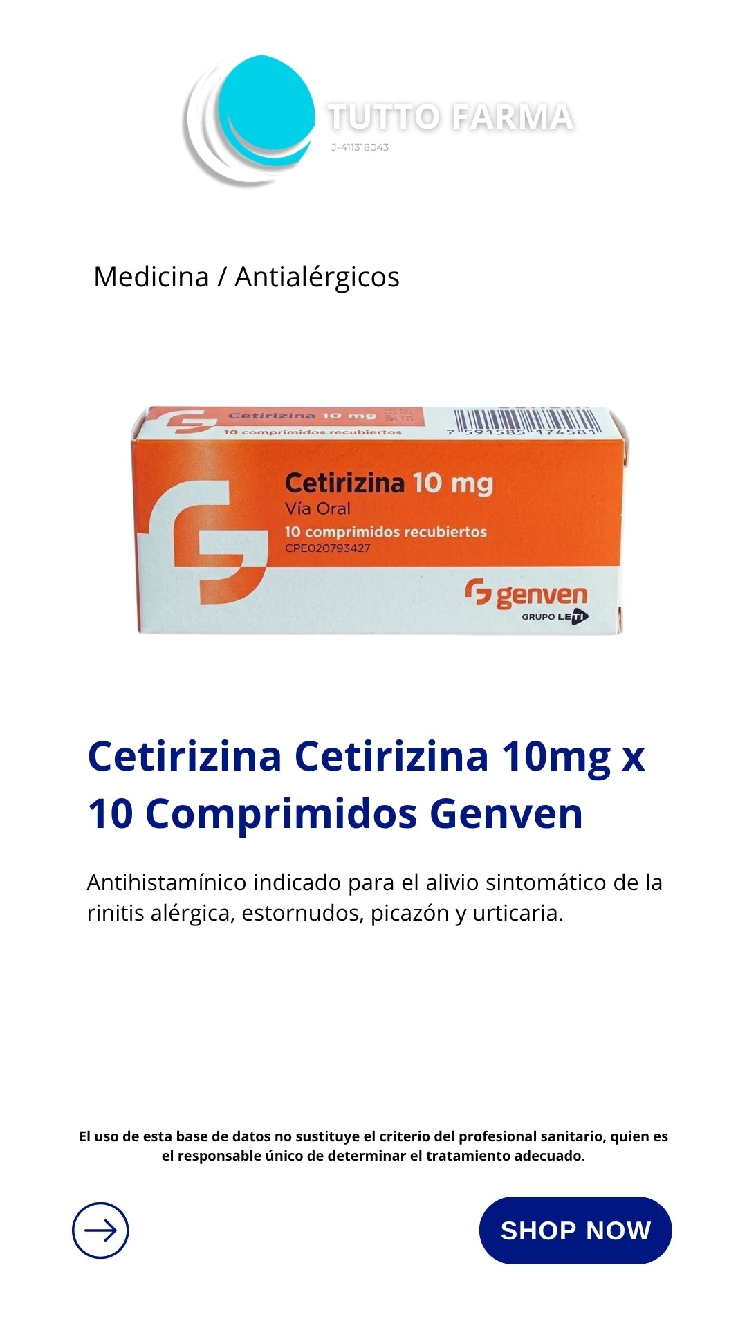 CETIRIZINA GN 10MG X 10CO (E)