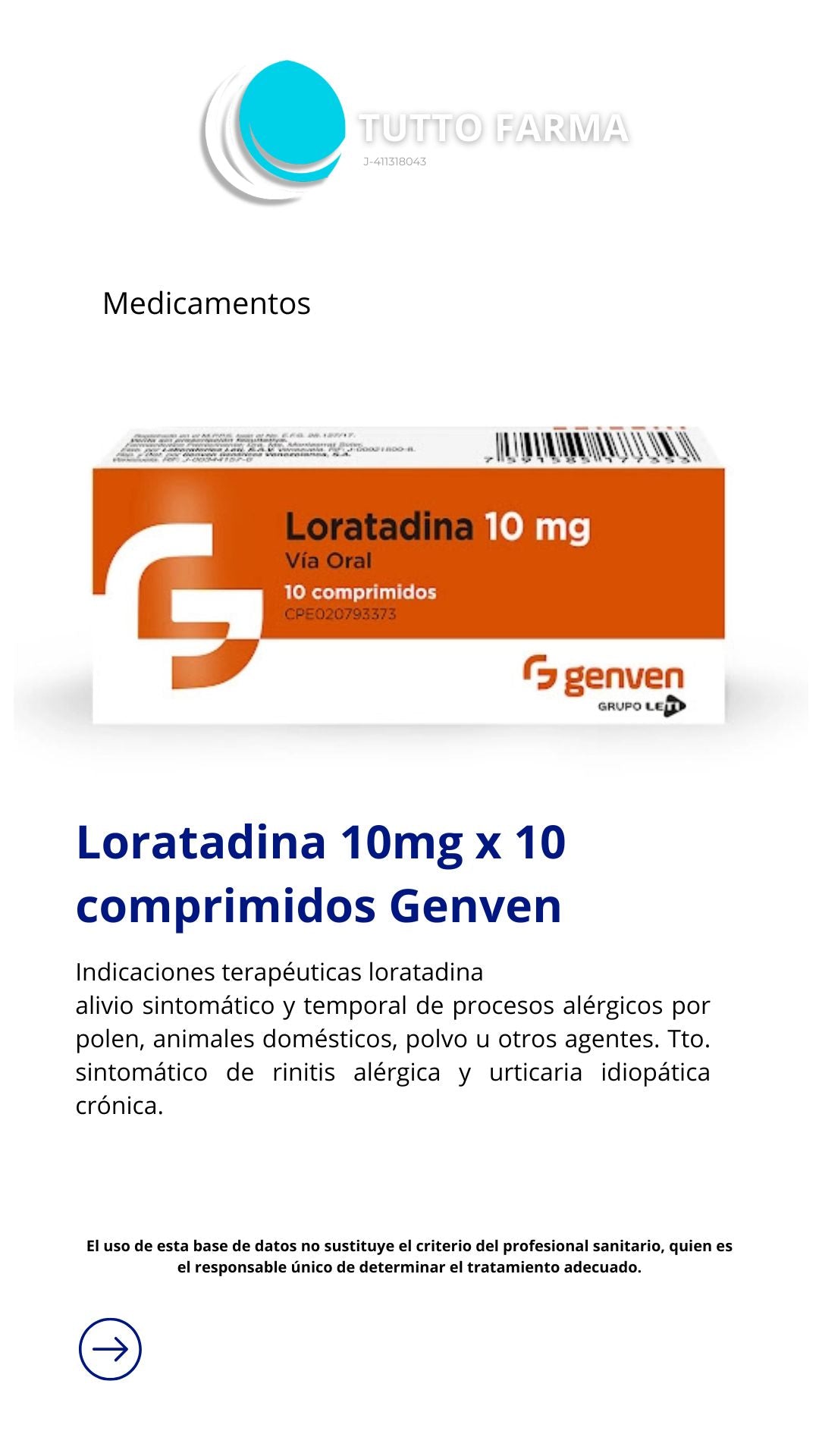 LORATADINA GN 10MG X 10 COMP (E)