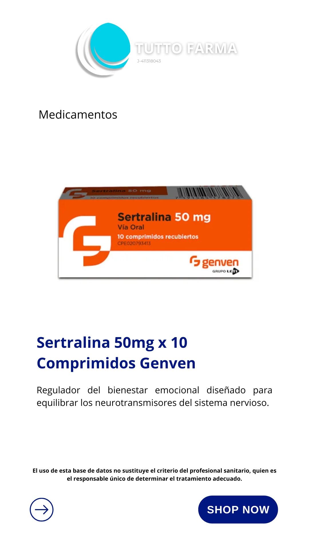 SERTRALINA GN 50MG X 10 COMP(E)