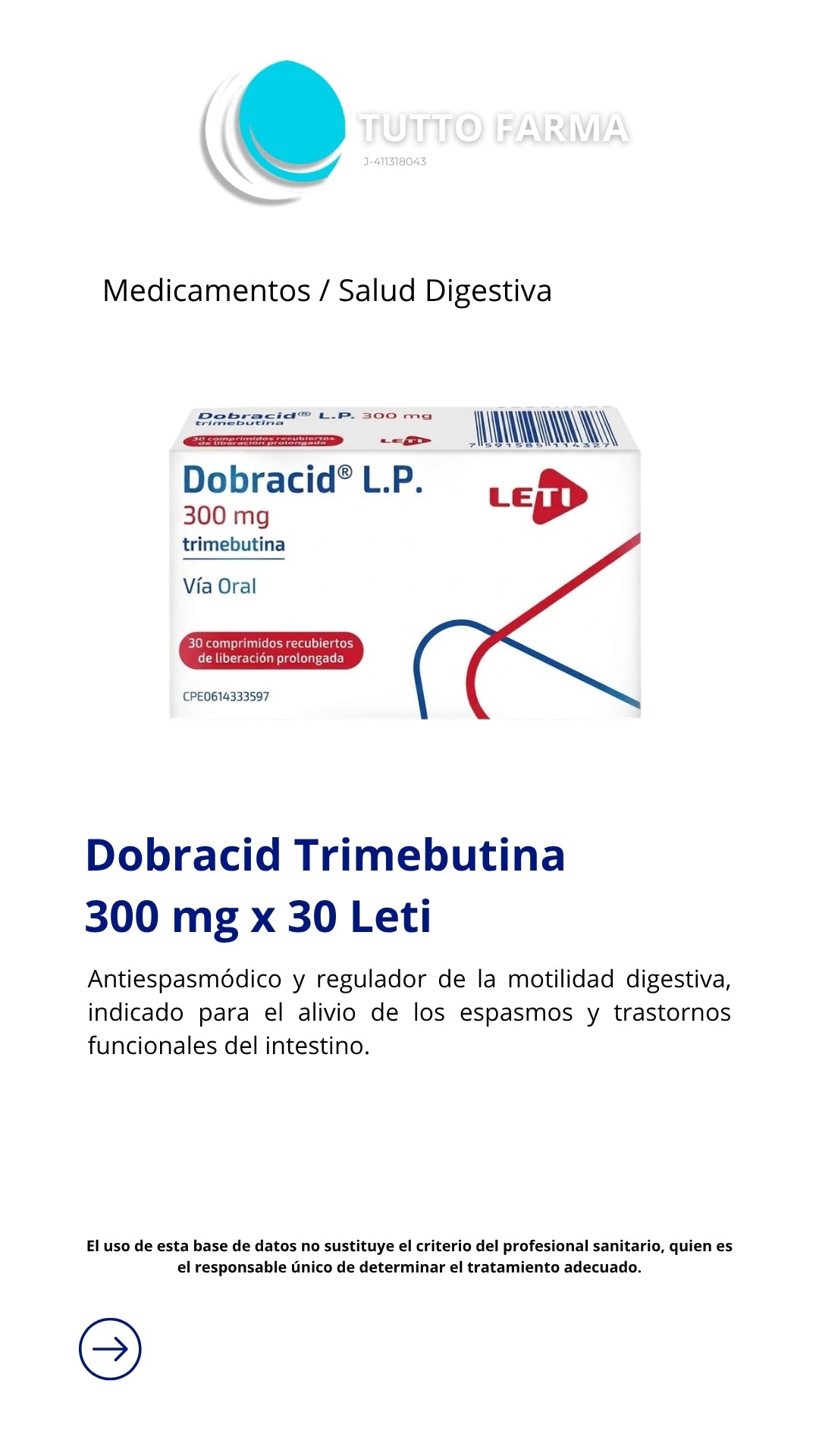 DOBRACID LP 300MGX 10 CO