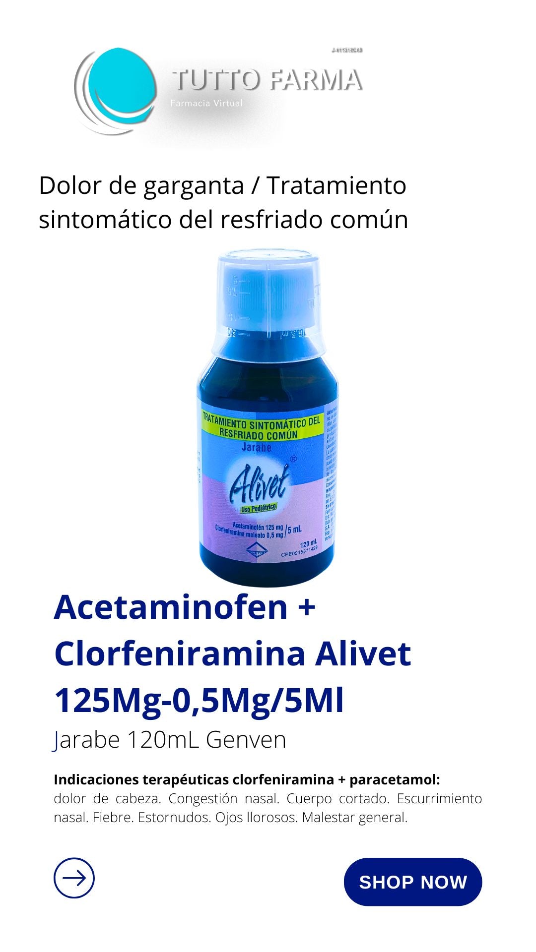ALIVET JBE PED 125 MG - 0,5 MG X 120 ML