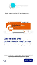 AMLODIPINA GN 5MG X 30 COMPRIMIDOS (E)