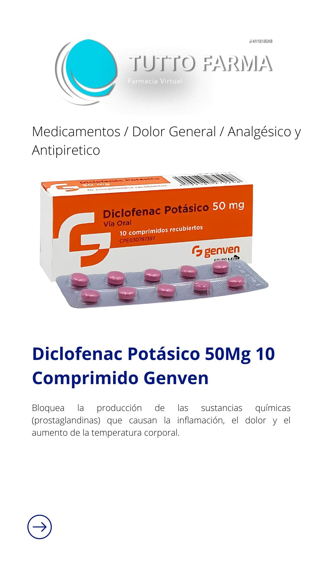 DICLOFENAL/POT 50 MG X 10 COMP ( GENVEN)