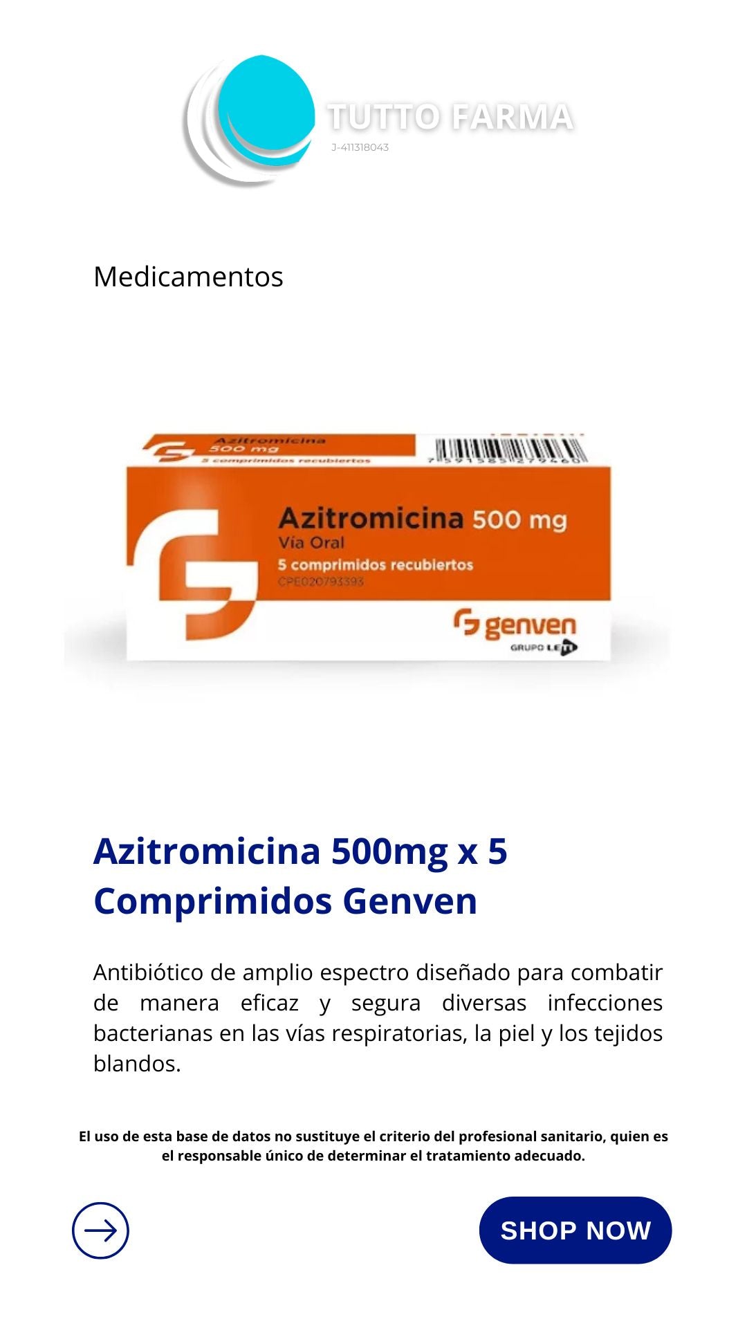 AZITROMICINA 500MG X 5 COMP (GENVEN)