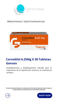 CARVEDILOL 6,25 X 30CO GV