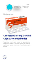 CANDESARTÁN 8MG X 30 COMP, (GENVEN)