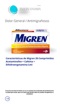 MIGREN 650 MG X 20 COMPRIMIDOS (PARACETAMOL - CAFEÍNA - MESILATO DE DIHIDROERGOTAMINA)