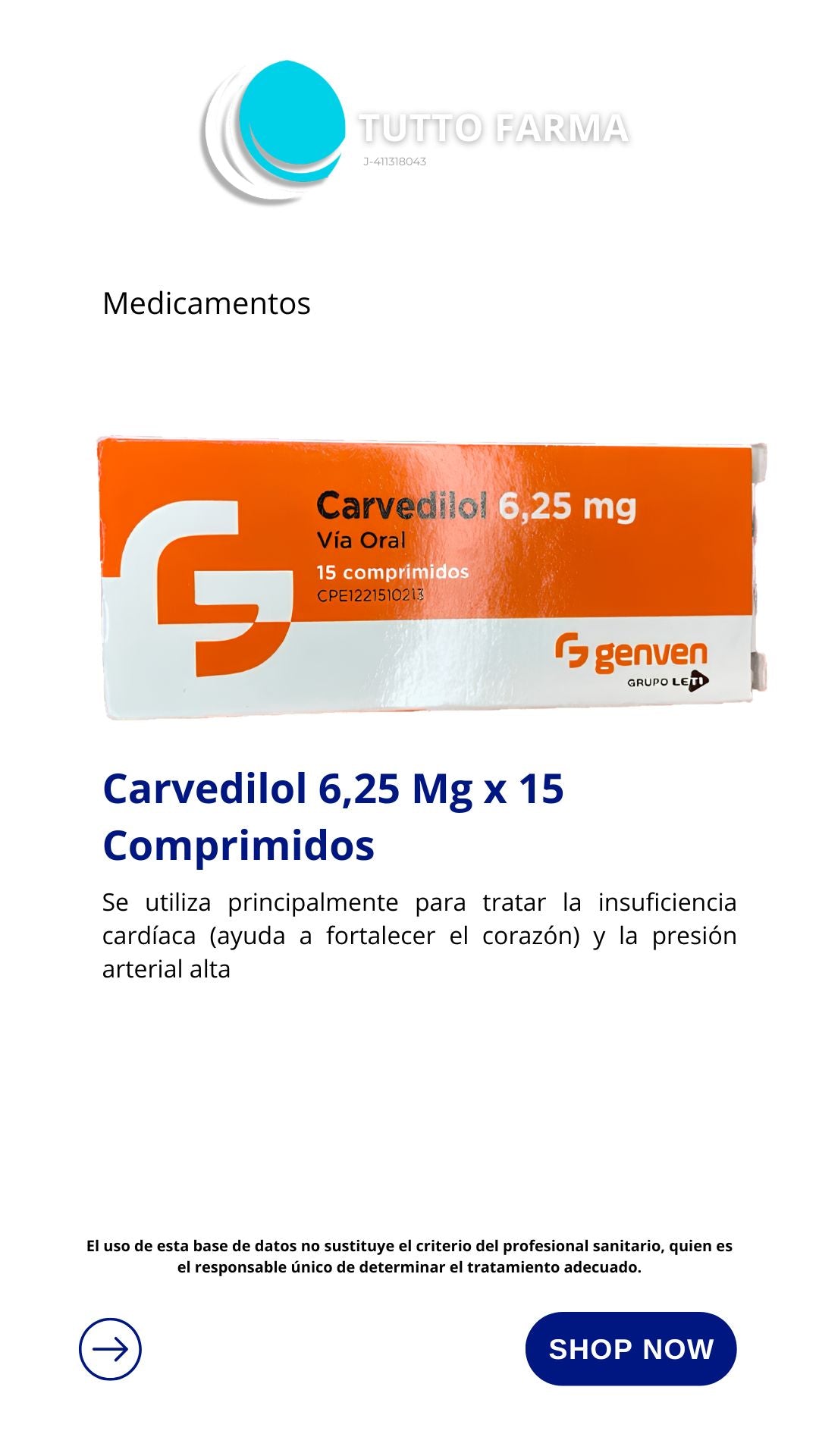 CARVEDILOL GN 6,25 MG X15 COP(E)