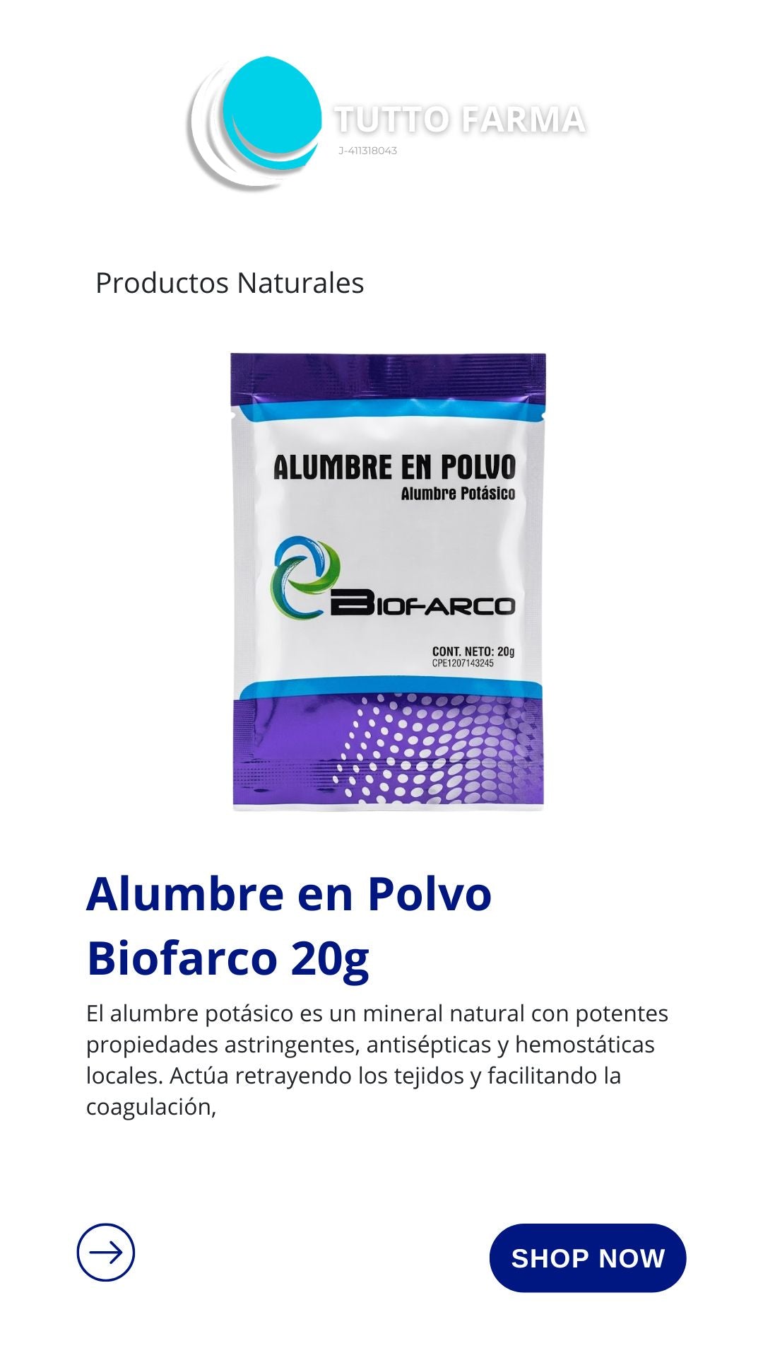 ALUMBRE EN POLVO 20G 1 SOBRE