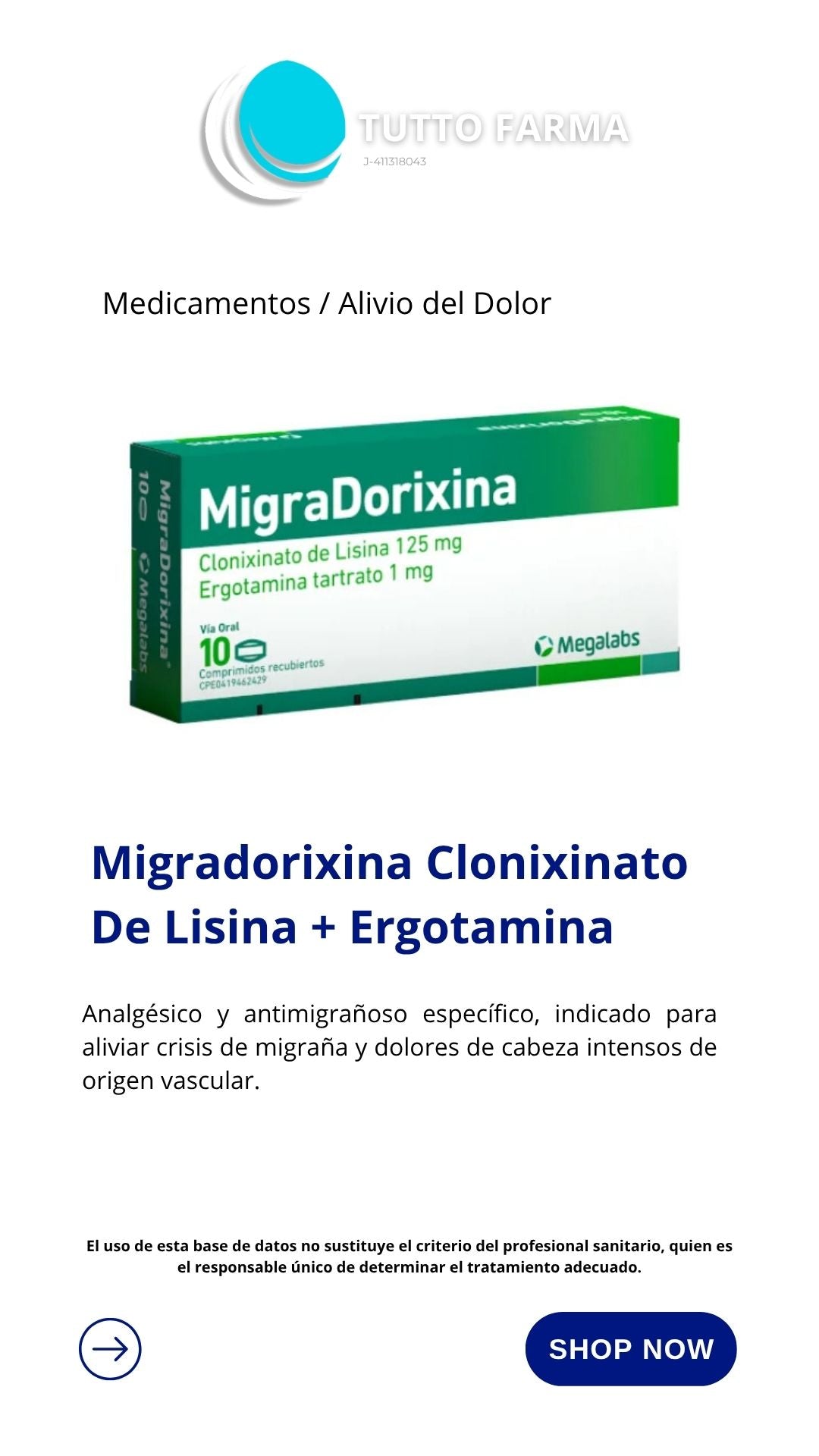 MIGRADOROXINA 125 MG 1MG X 5COMP (E)