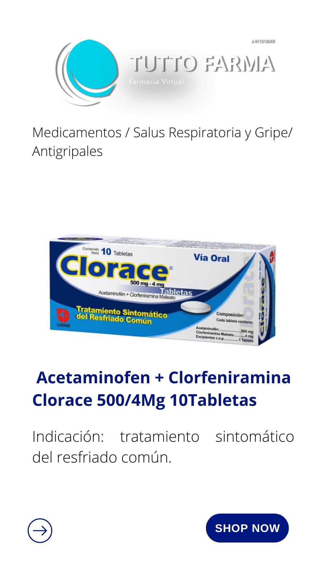 CLORACE 500MG- 4 MG MTAB X 10 COFASA