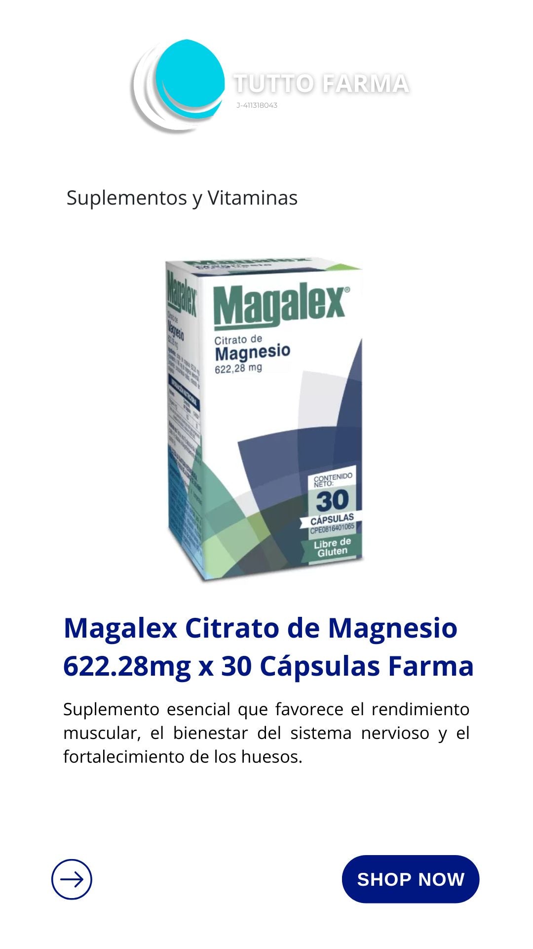 MAGALEX 622,28 MG X 30 CAP (CITRATO DE MAGNESIO)