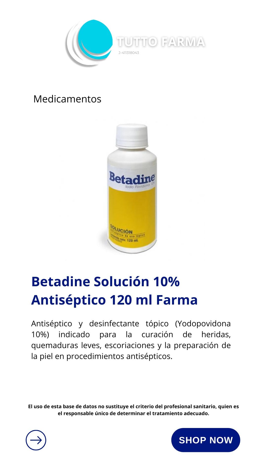 BETADINE 10% SOL. TÓP. 120ML (E)