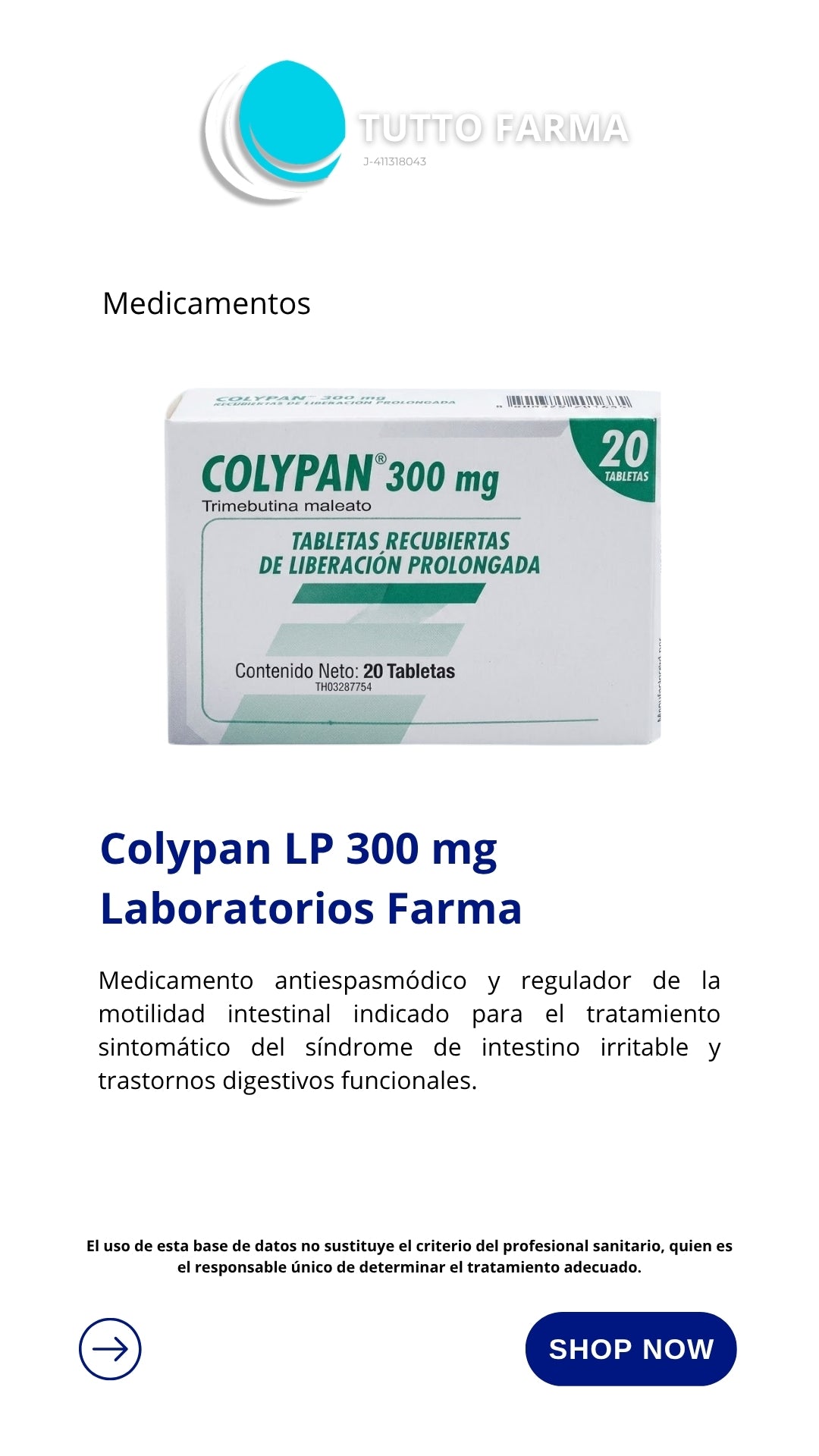 COLYPAN 300MG X 20 TAB
