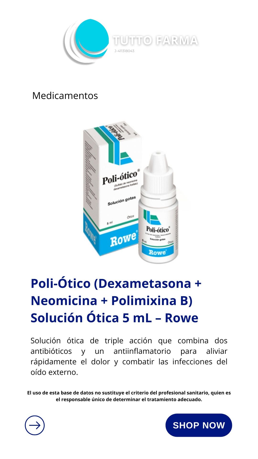 POLI ÓTICO GOTAS X 5 ML (NEOMICINA-DEXAMETASONA)