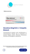 DECALONA 8MG/2ML X 1 AMPOLLA(DEXAMETASONA)