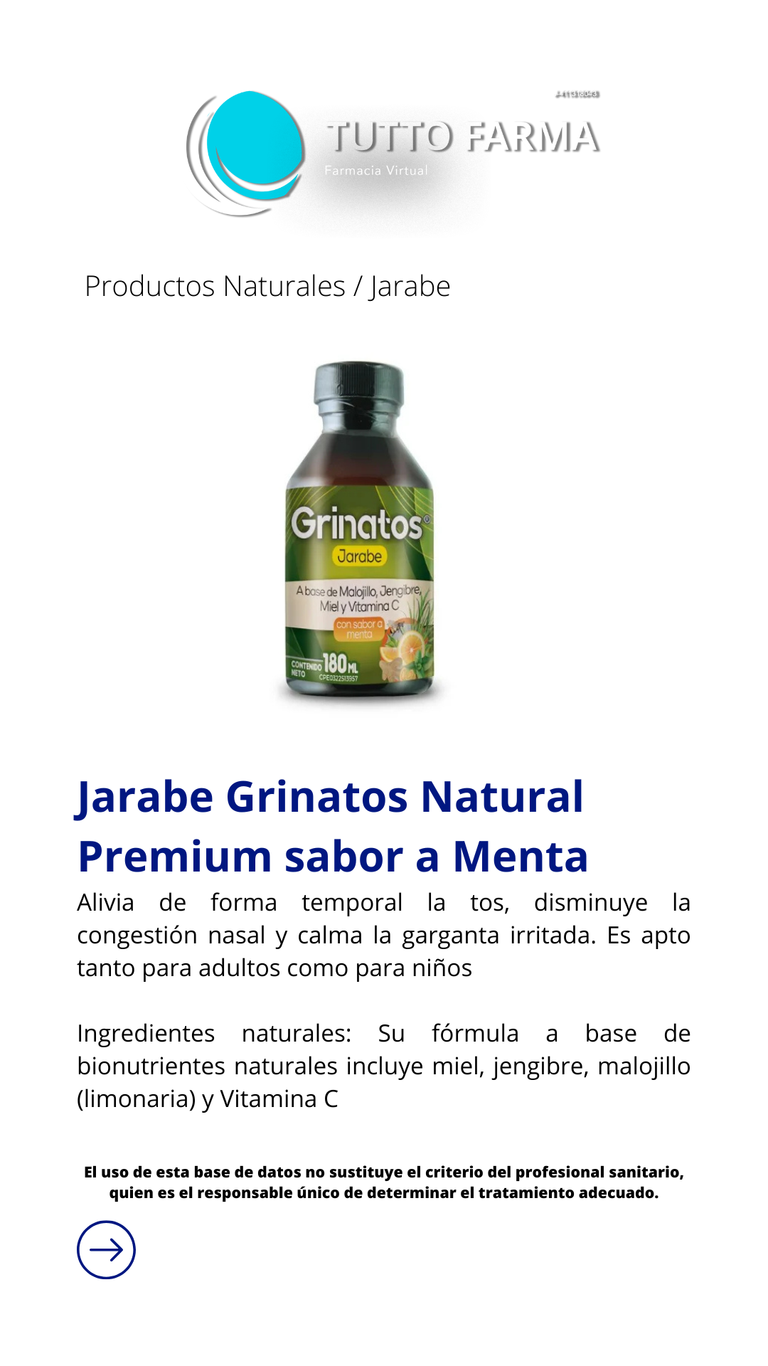 GRINATOS JARABE NATUTAL 180ML (E)