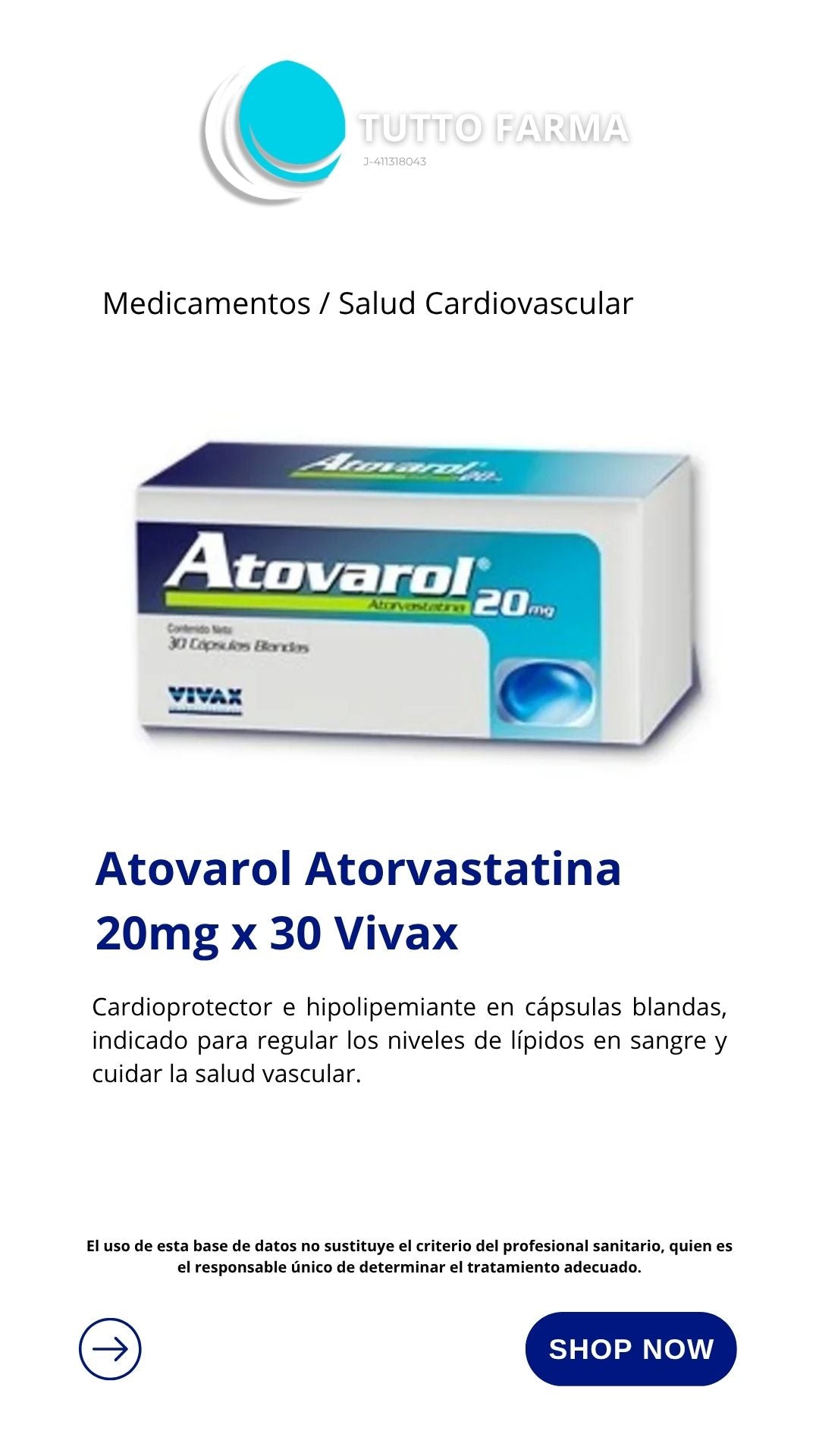 ATOVAROL 20MG X 30 CA (E)