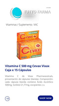 CEVAX X 15CÁPS (VIT.C) VIVAX SIN AZÚCAR
