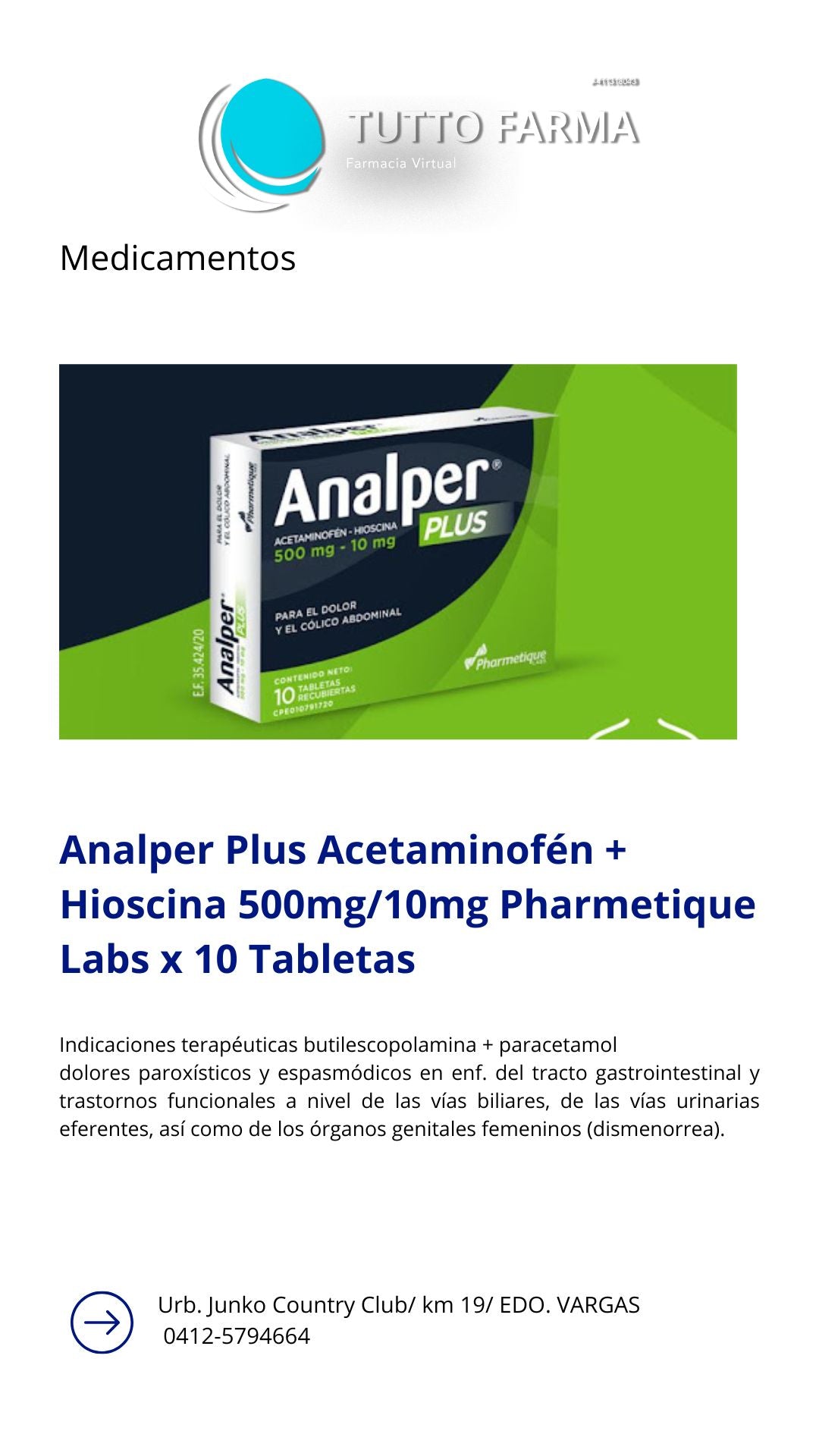 ANALPER PLUS 500MG TAB X10 RE PHARMETIQUE