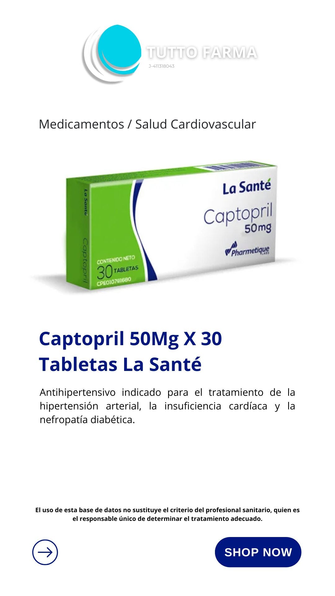 CAPTOPRIL LS 50MG X 30TAB (E)