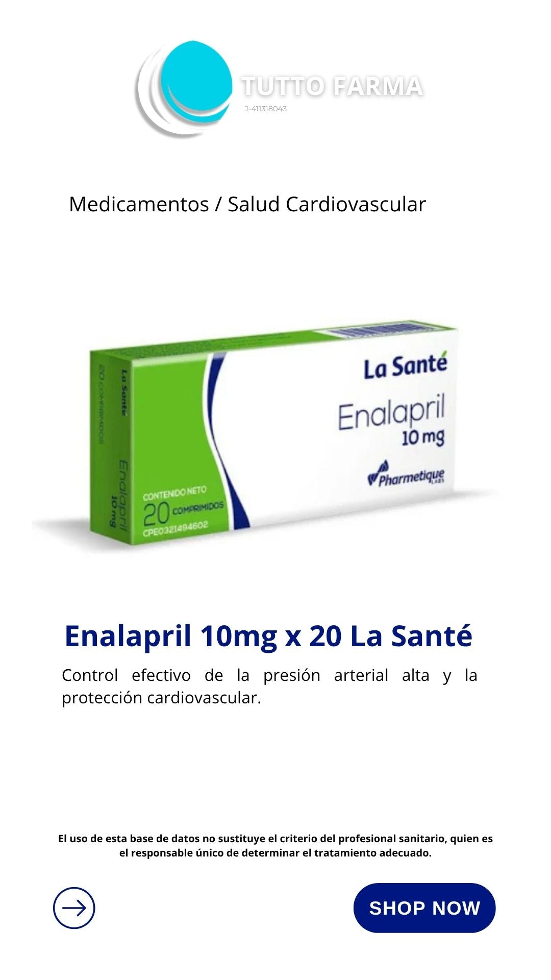 ENALAPRIL LS 10 MG X 20 COMP (E)