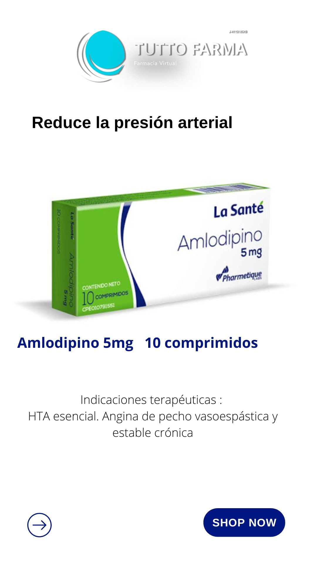 AMLODIPINO 5MG X 10 COMP