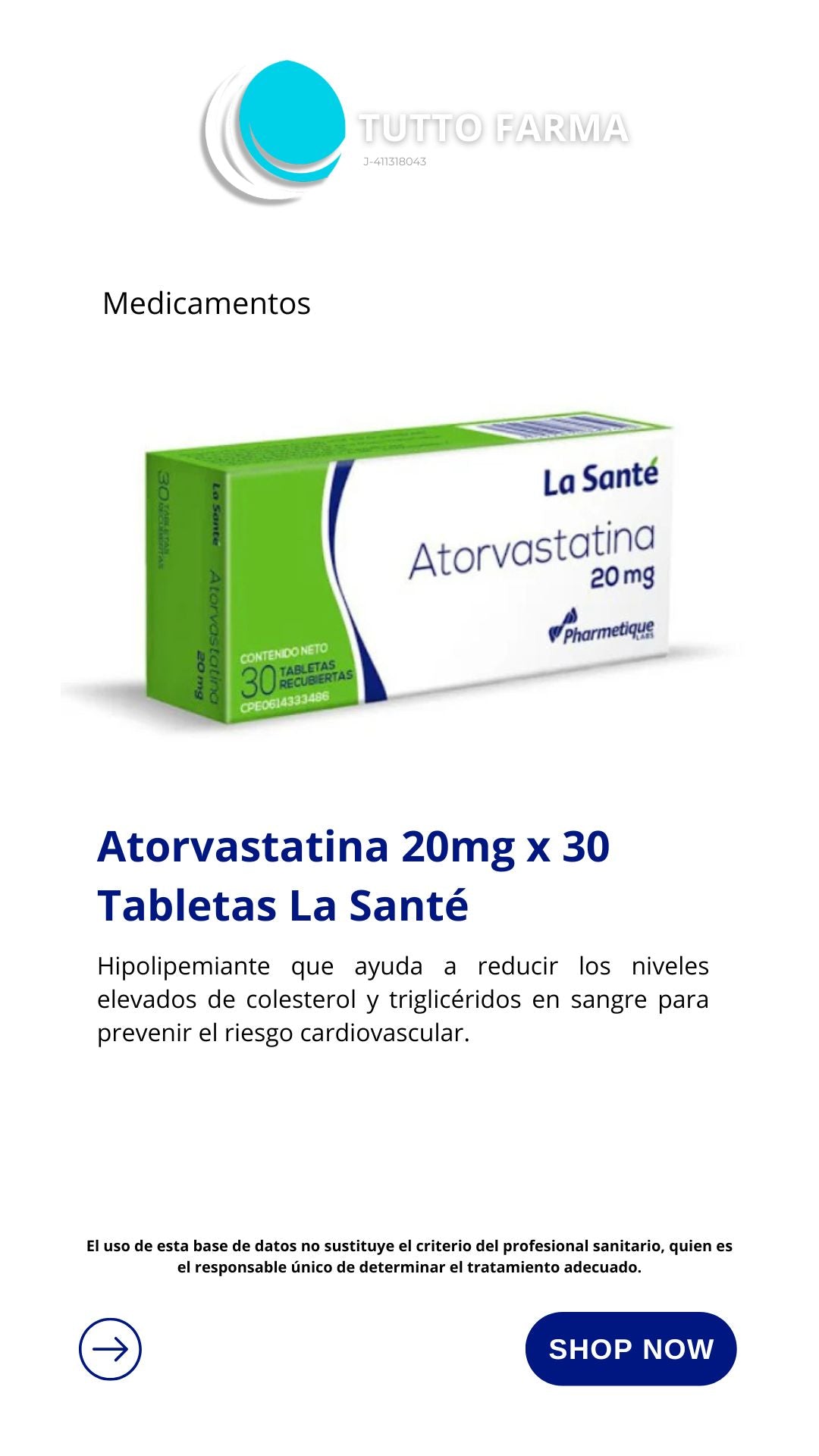 ATORVASTATINA LS20MG X 30TA (E)