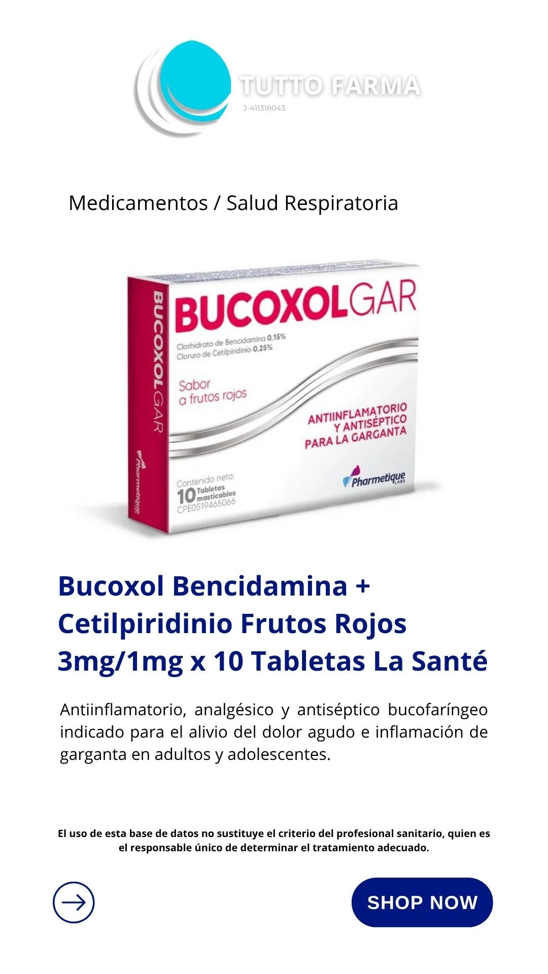 BUCOXOLGAR3-1MG RUTOS ROJOSX 10 COMP. SANTE