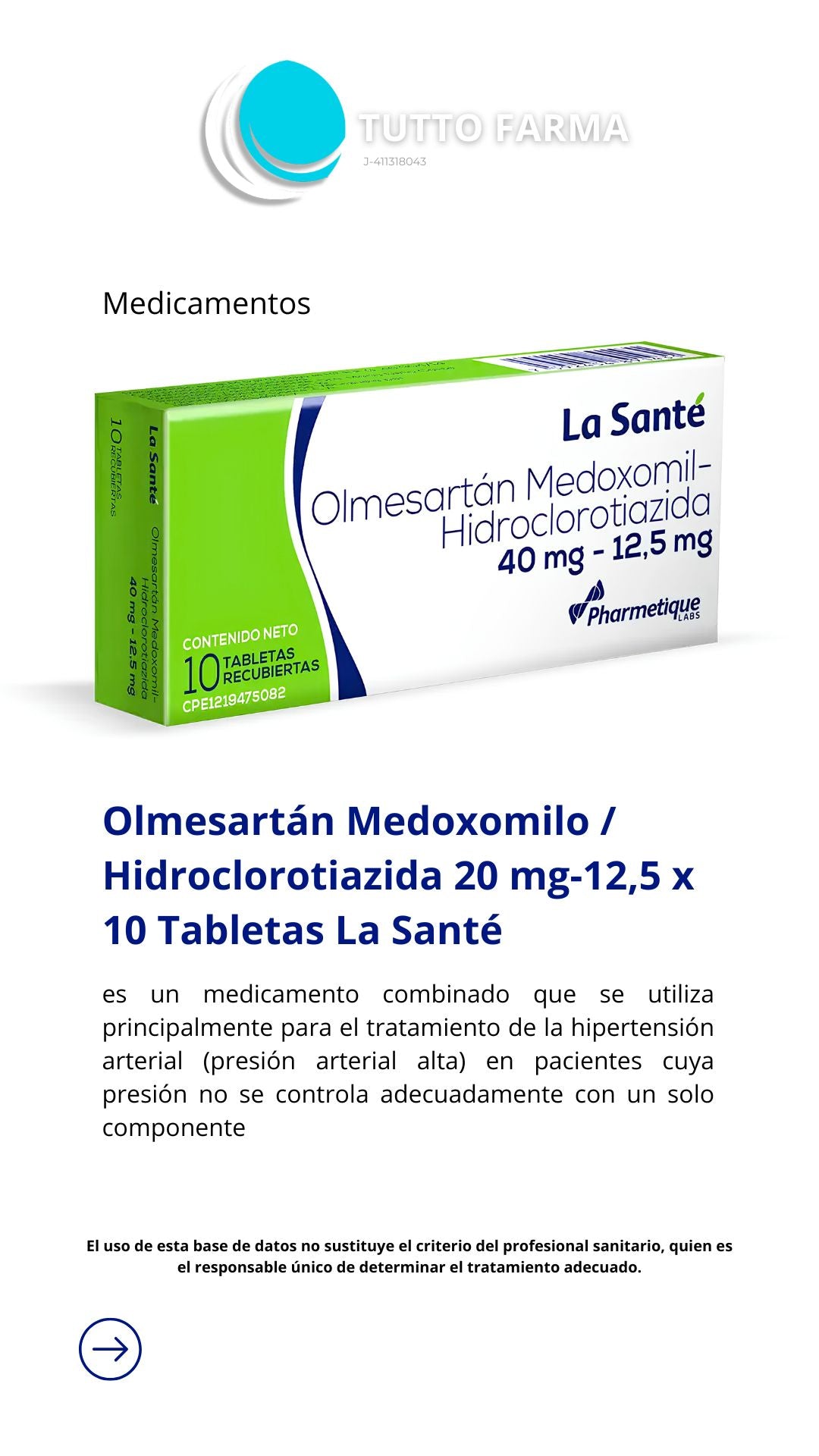 OLMESARTÁN + H LS 40MG- 12.5 X 10TAB