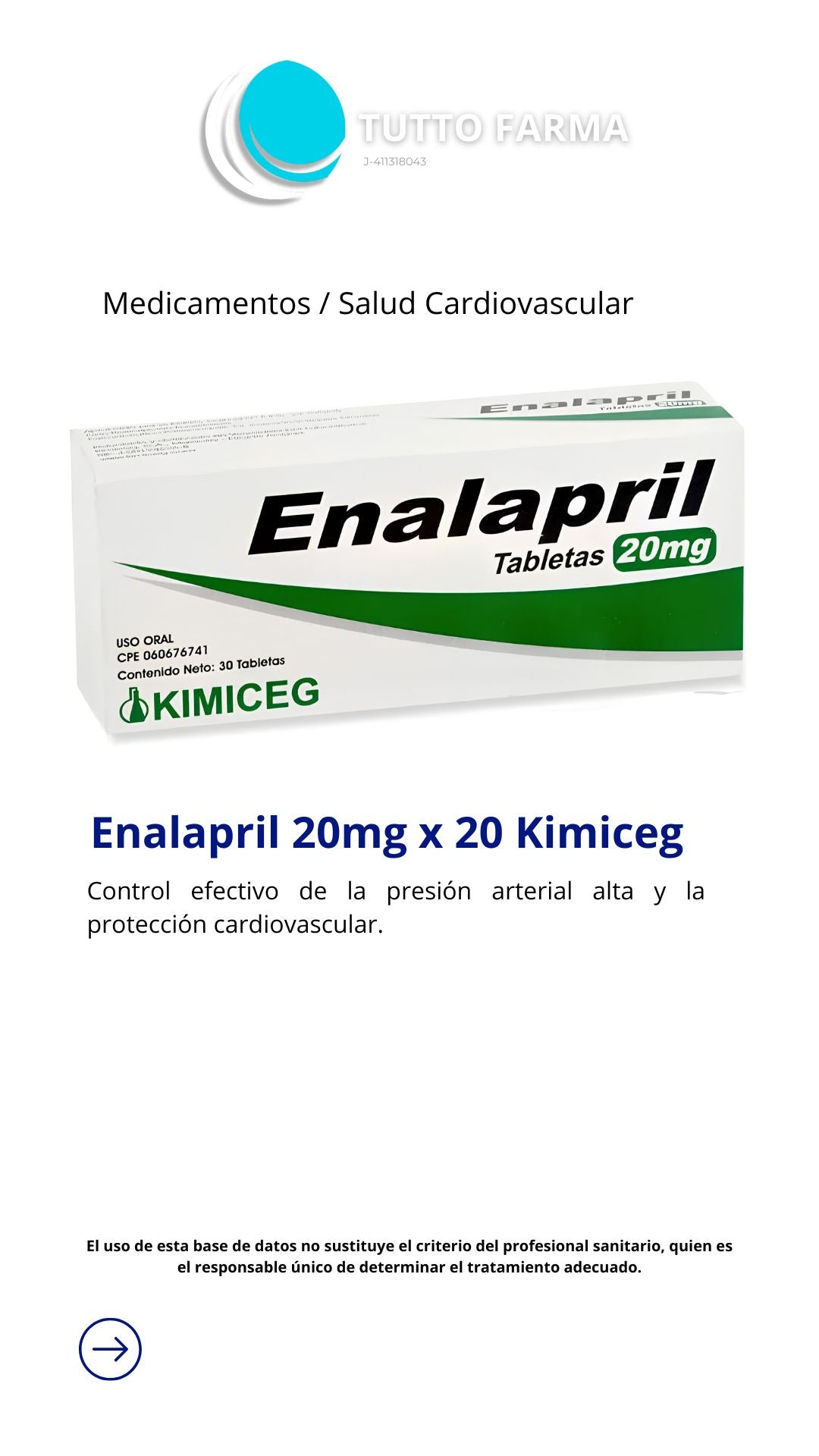 ENALAPRIL 20MG X30 COMP (KIMICEG)