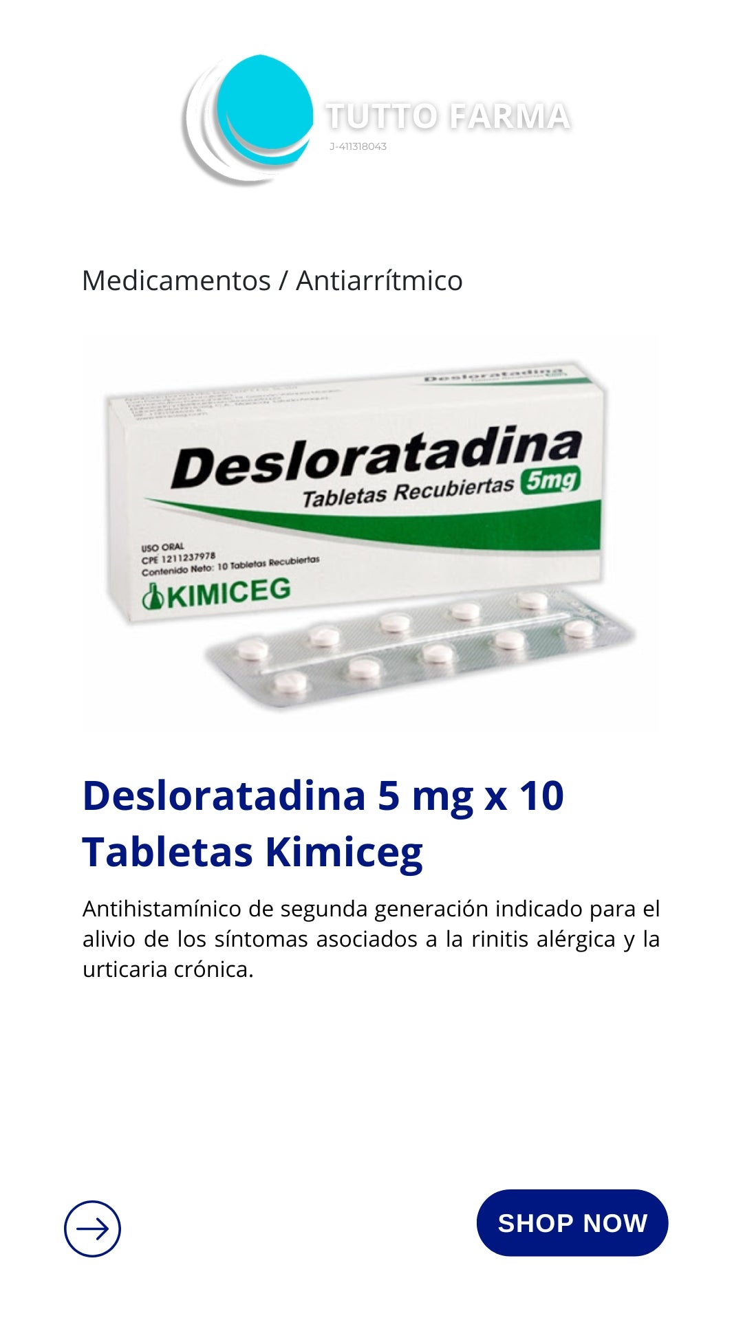 DESLORATADINA 5 MG X 10 TAB KIMICEG