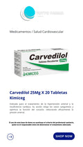 CARVEDILOL 25 mg x 20 comprimidos