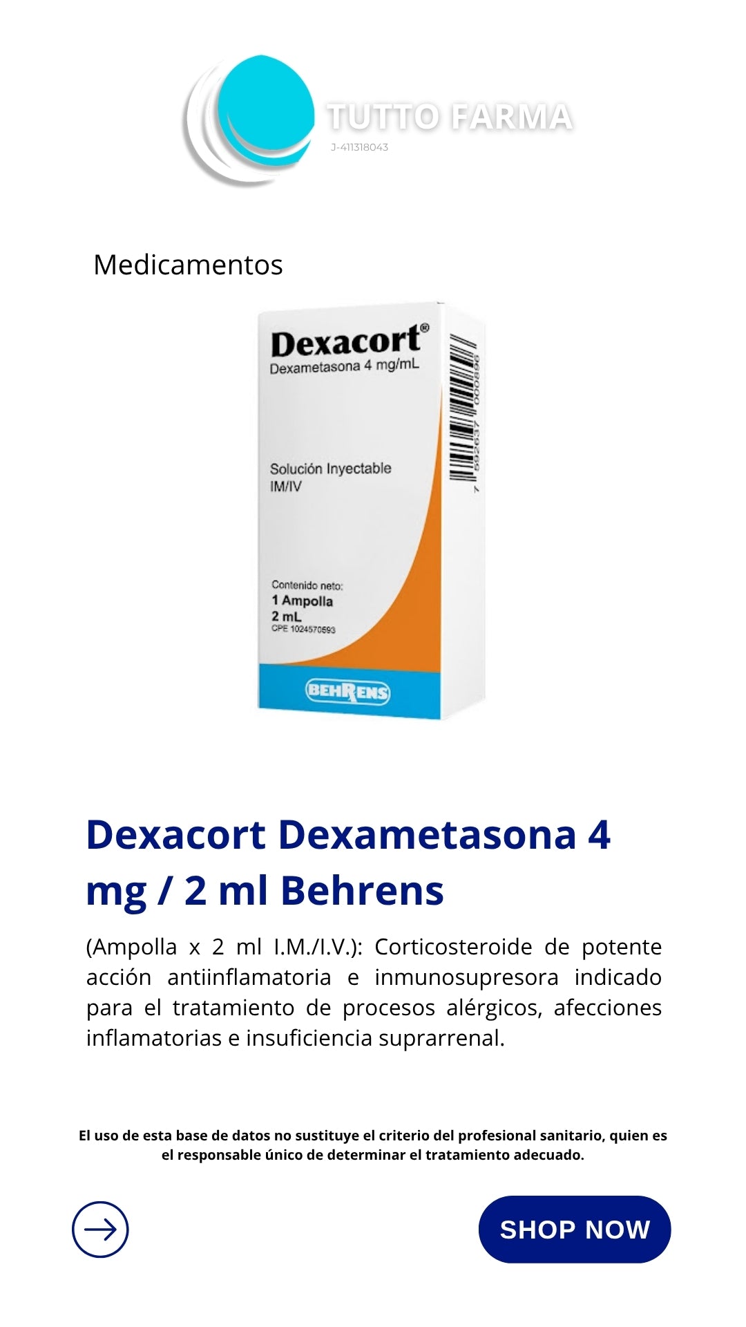 DEXACORT 4MG /ML X 1 AM (E)