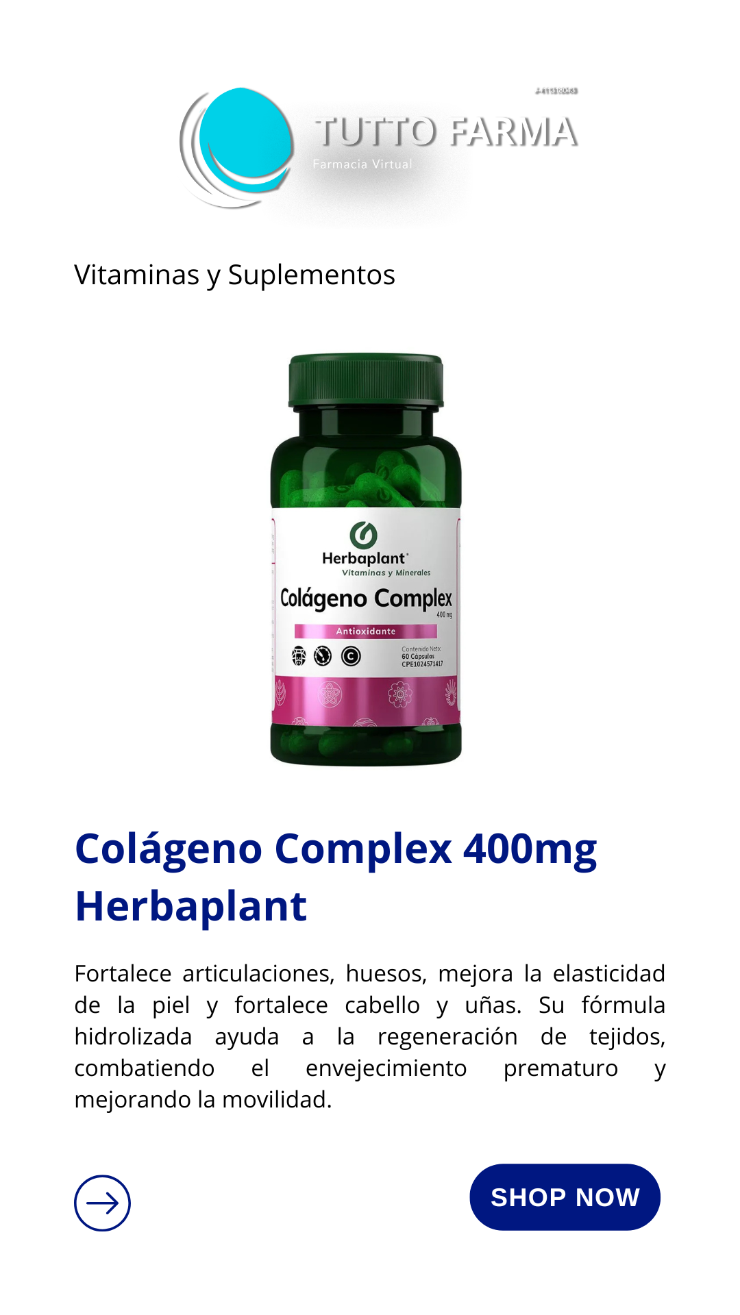 COLAGENO COMP 400MG 60CAP E