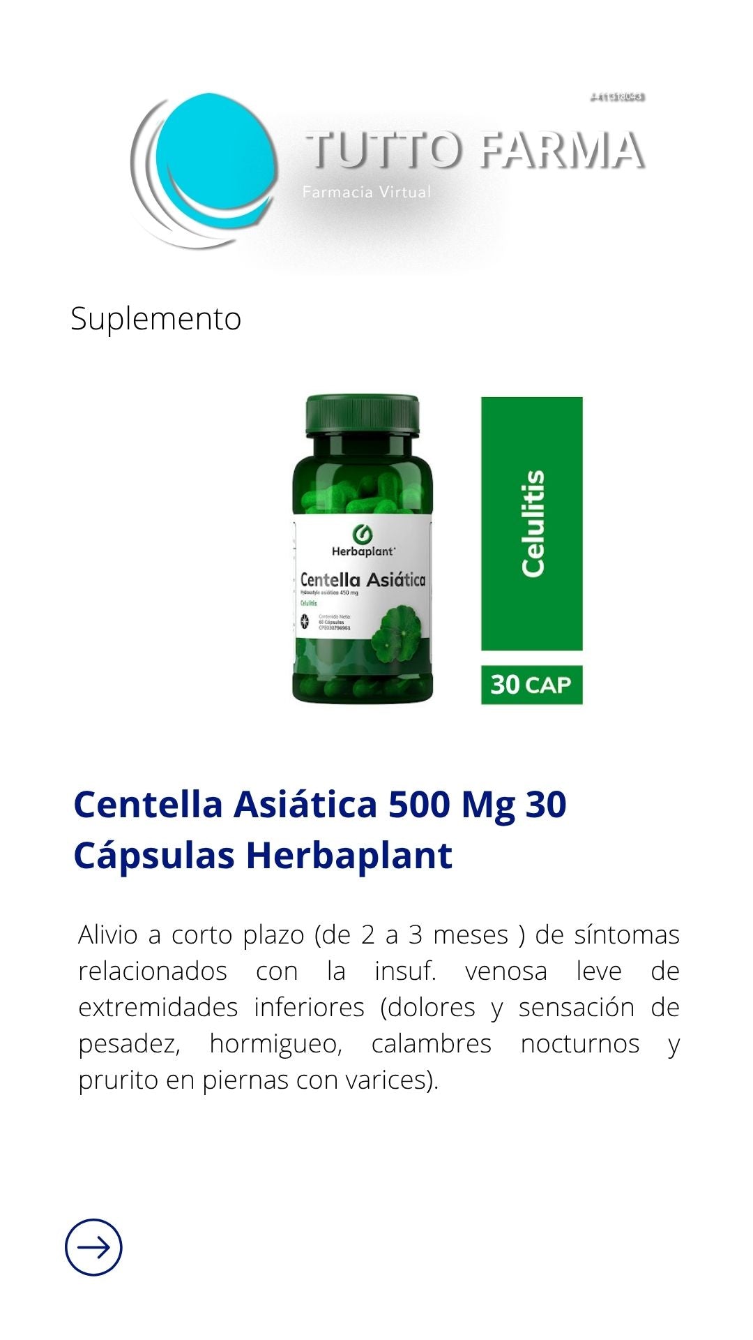 CENTELLA ASIÁTICA HP 450 X 30