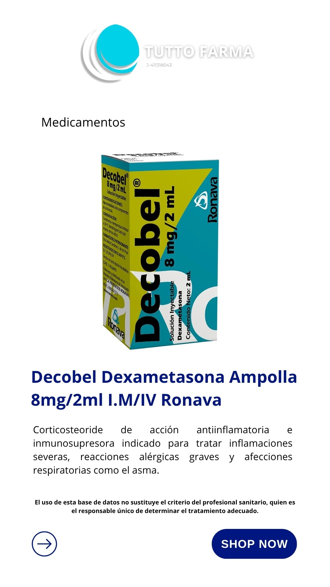 DECOBEL FRASCO VIAL 8 MG (E)