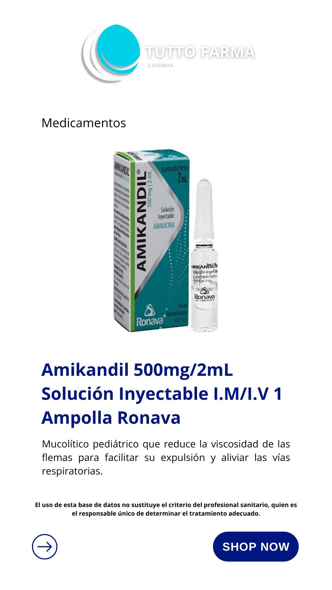 AMIKANDIL FRASCO VIAL500MG/2ML