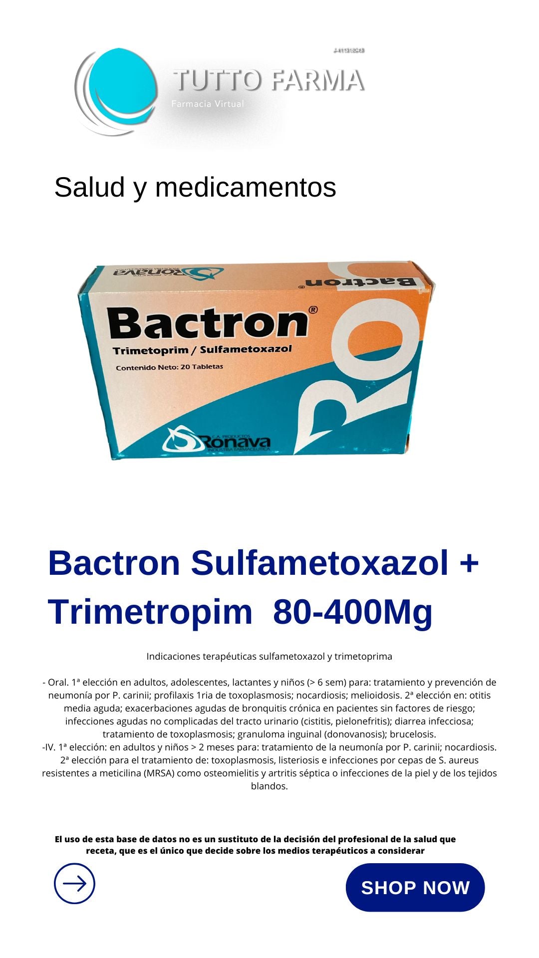 BACTRON 80MG-400MG X 20 COMP. RONAVA