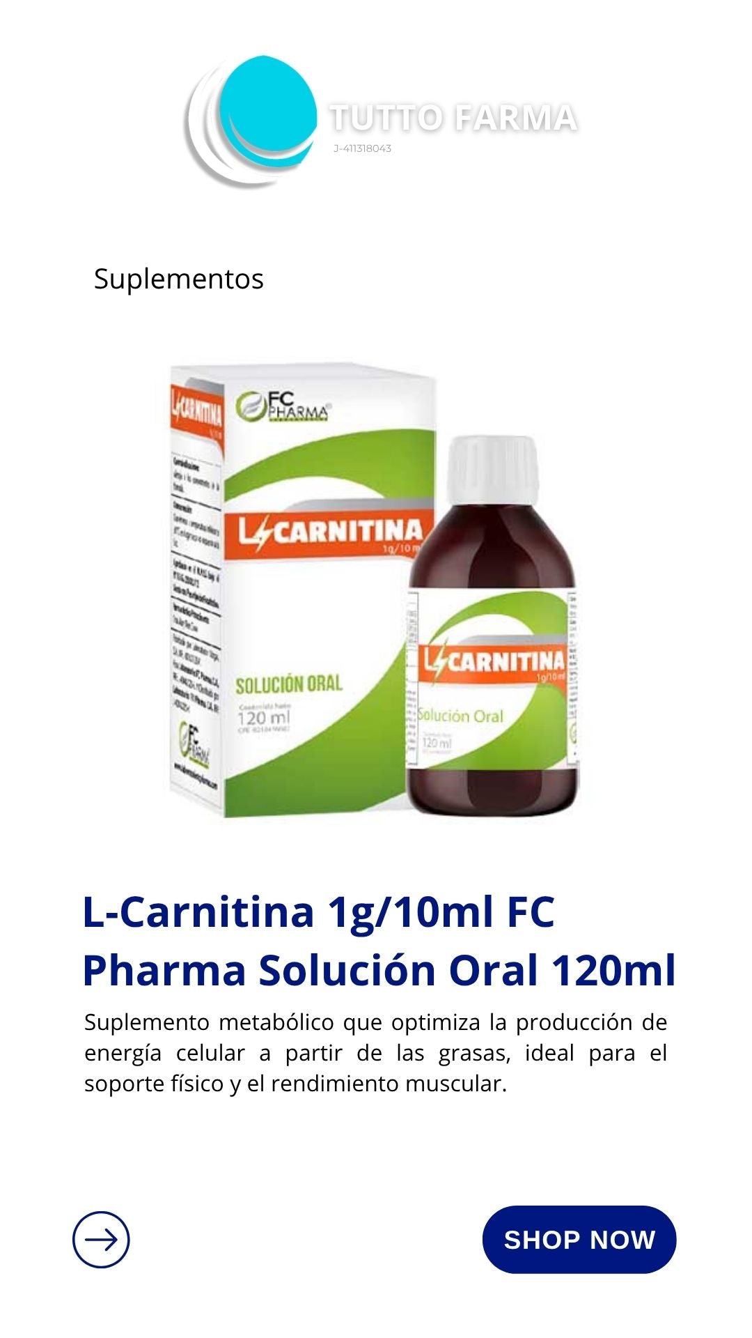 L CARNITINA 1G/ 10ML 120ML
